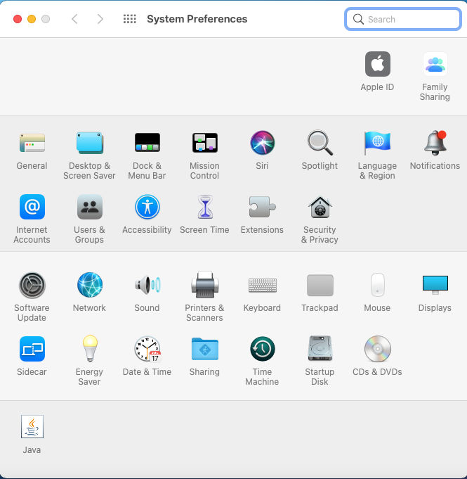 New system preferences
